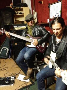 Bryan Dean and Uriah Duffy rehearsing to jam with Keno Mapp